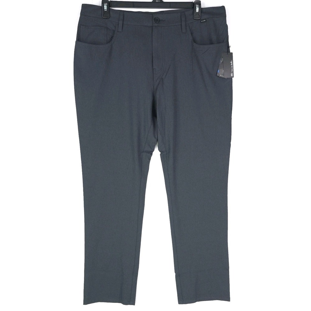Travis Mathew Mens 38X32 Black Heather Open To Close Casual Golf 5 Pocket Pants‎